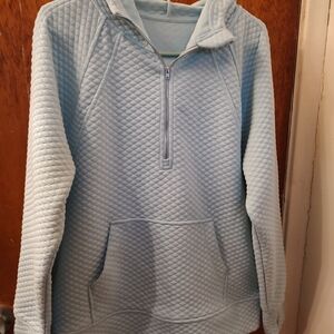 Ideology Light Blue Quilted Half-Zip Hoodie